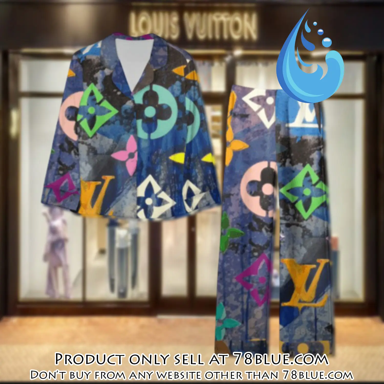 Trending luxury lv satin pajama set pjs1096 78b2019579